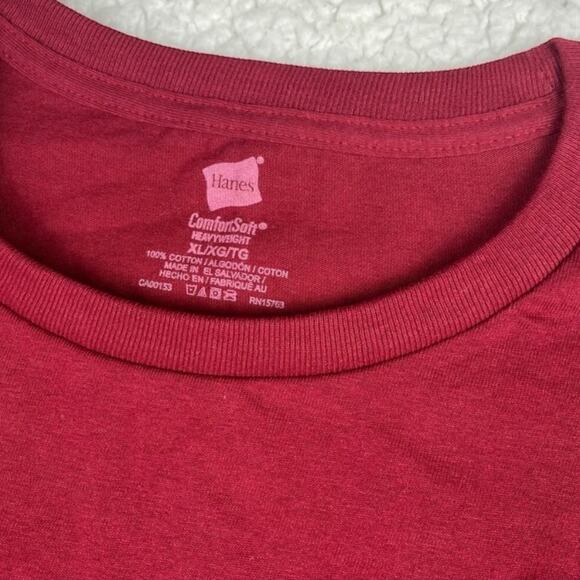 Hanes ComfortSoft Heavyweight Unisex T-Shirt – Red Crew Neck, Size XL, NWT - Picture 4 of 6